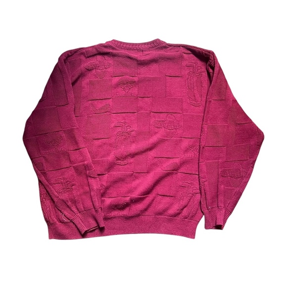 Vintage Cotton Golf Woven Knit Pullover Sweater XXL - Picture 4 of 5